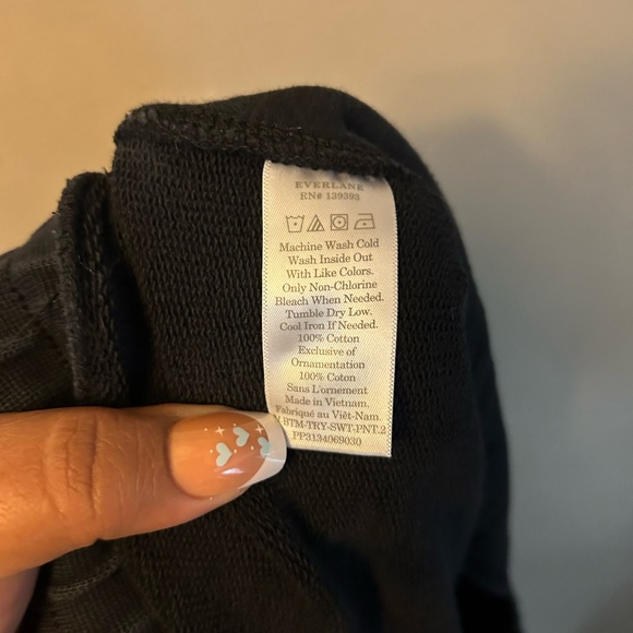 Everlane pants - black 100% cotton pull on style with jogger cuff - Picture 10 of 12